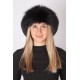 Black fox fur headband - Neck warmer